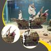 Resin Aquarium Hideout Sunken Ship Playground Ornament for Freshwater Saltwater Tanks and Reptile Habitat