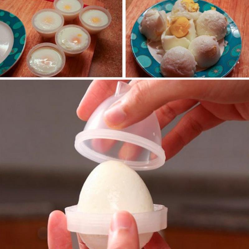 6ks Vařené vejce natvrdo Vařič vajec Kelímky na vejce Kuchyně bez skořápky a oddělovače