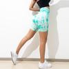 High Waist Tie-Dye Yoga Shorts - Women's Elastic Sports Fitness Pants