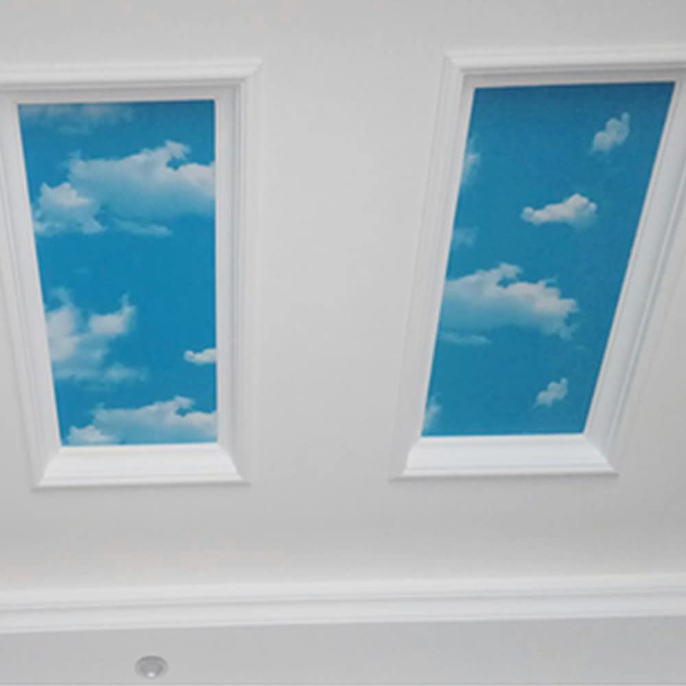 Xering TOKUGAWAMIKA Seal Kitchen Reupholstery Wallpaper Sky and White 60cmx5m Stylish Cloth DIY Renovation Removable Washroom Repair Accent Toilet