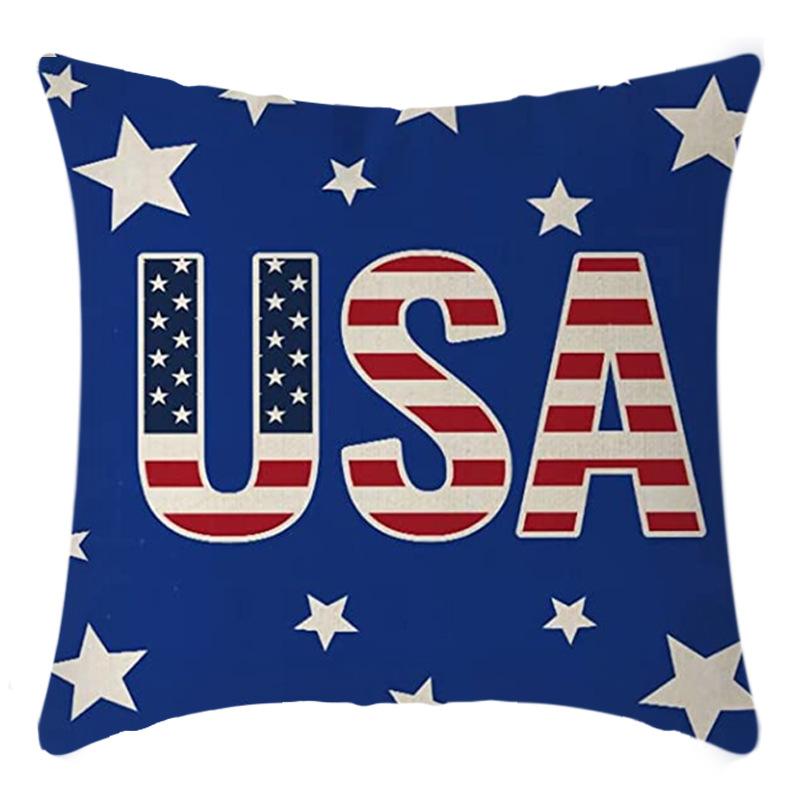 Independence Day Pillow Case Flag Print Home Living Room Bedside Decoration Pillow Cushion Pillow Case