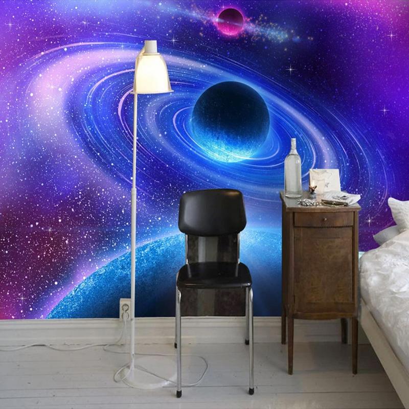3D Mural Wall Paper For Living Room Bedroom Modern Space Moon Universe Wallpaper Decorative Wall Murals