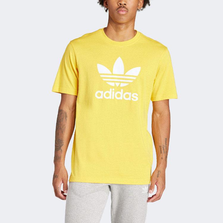 Adidas Adicolor Trefoil Tee Bold Gold Men Streetwear IR7977