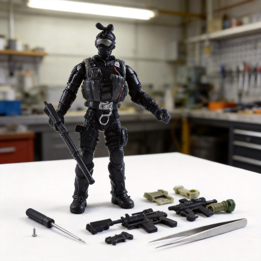 Set di Figure Militari con Soldati di Polizia Articolati e Armi per Collezionisti