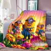 Kawaii (Minions) Cartoon Blanket with Big Eyes, Soft and Comfortable Flannel Blanket Suitable for Travel and Home Use.