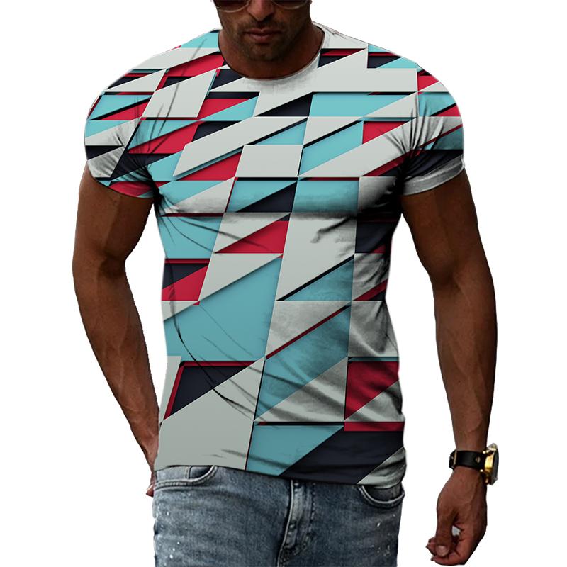 Letní móda Kreativní obrázek Pánské tričko Potištěné personalizované technologické prvky Vyrobeno v Číně Top s kulatým výstřihem a krátkým rukávem