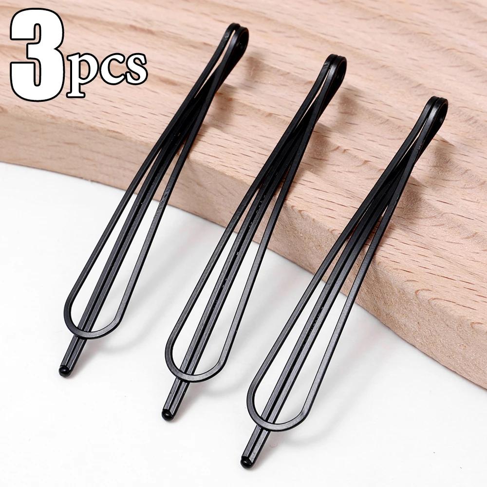 3/12Pcs Black Hair Clips Bobby Pins Wavy Fashion Hairpins Metal Barrettes Invisible BB Clip Wave Hairgrip Hair Clips Accessories