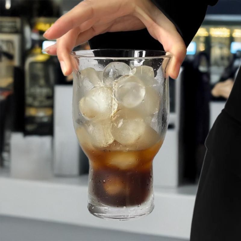 Large Capacity Transparent Wide-mouth Glass Iced Americano Coffee Cup Summer Juice Cold Drink Cup Beer Glass