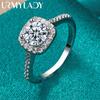 925 Sterling Silver Square AAAAA Zircon Charm 7 8 9 10 Ring For Women Fashion Jewellery