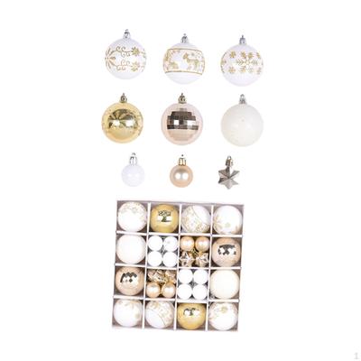 44 Count Christmas Baubles Ornaments for Tree Decoration Set Seasonal Celebrations