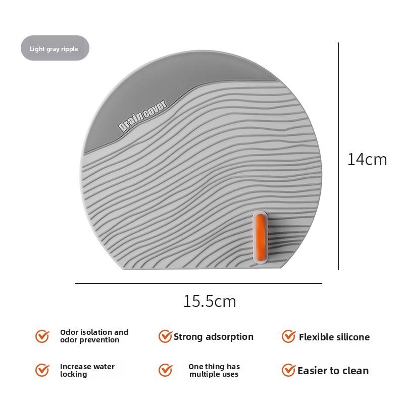 Floor Drain Cover, Kitchen Sewer Floor Drain Deodorizer, Bathroom Silicone Odor Isolation Pad, Kitchen and Bathroom Floor Mat