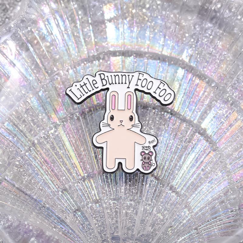 Pink Bunny Trendy And Mouse Cartoon Metal Pin Decorative Brooch Stylish Accessory For All