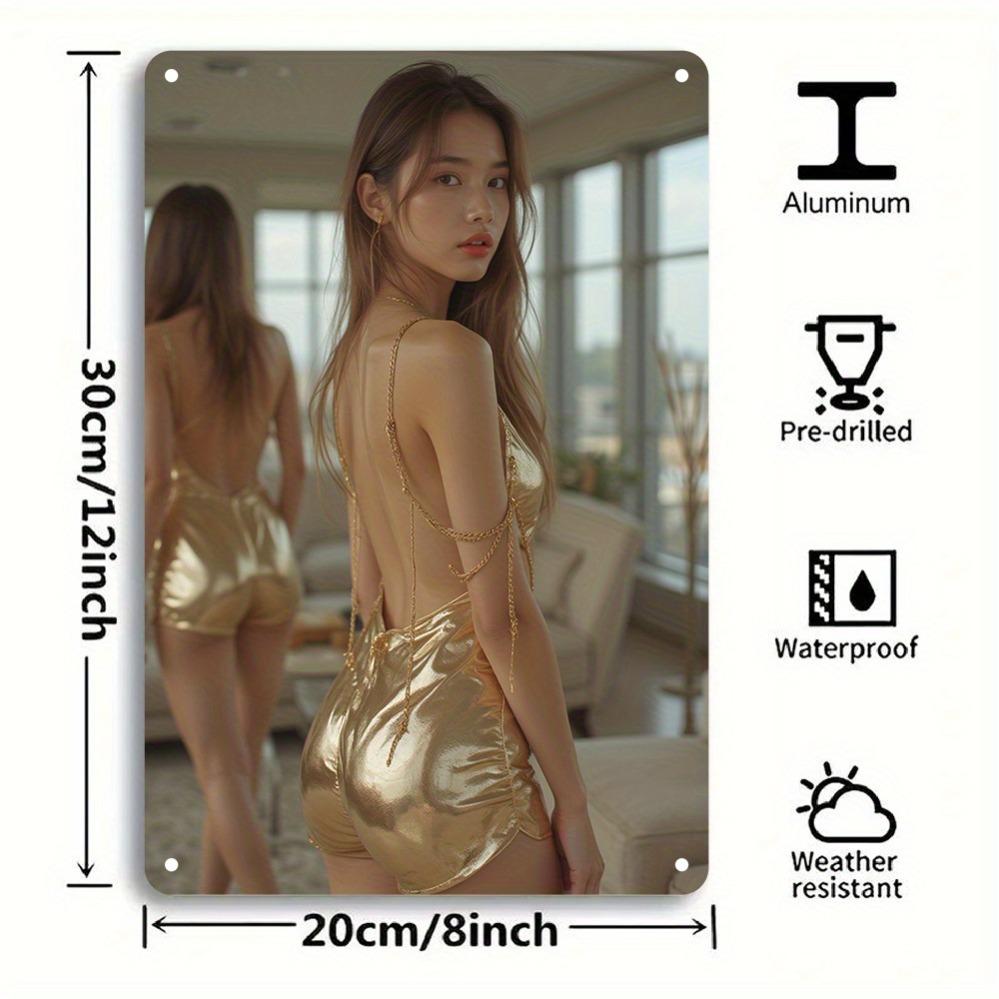 Vintage Aluminium Metall Wandkunst - Modisches 2D Raumdekor Schild, Innen Außen DIY Heimdekor Geschenk für Zuhause Garten Bar Büro