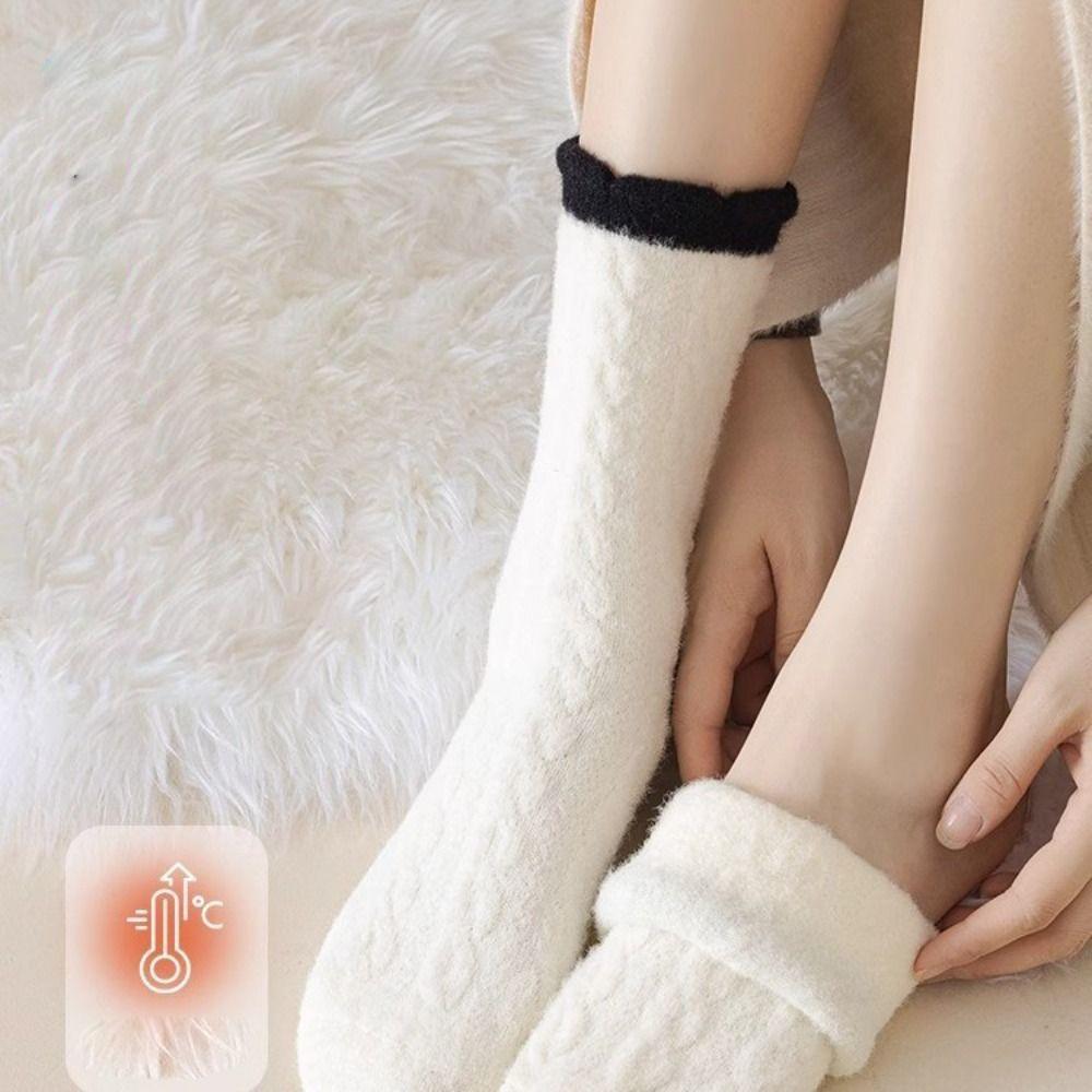 Plush and Thickened Mid-Tube Socks Fluffy Cozy Slipper Socks New Fuzzy Socks