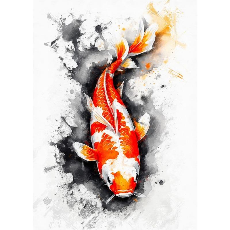 Chinese Red Koi Fish Landscape Picture Carp Canvas Painting HD Print Posters for Modern Living Room Wall Art Home Decor Cuadros