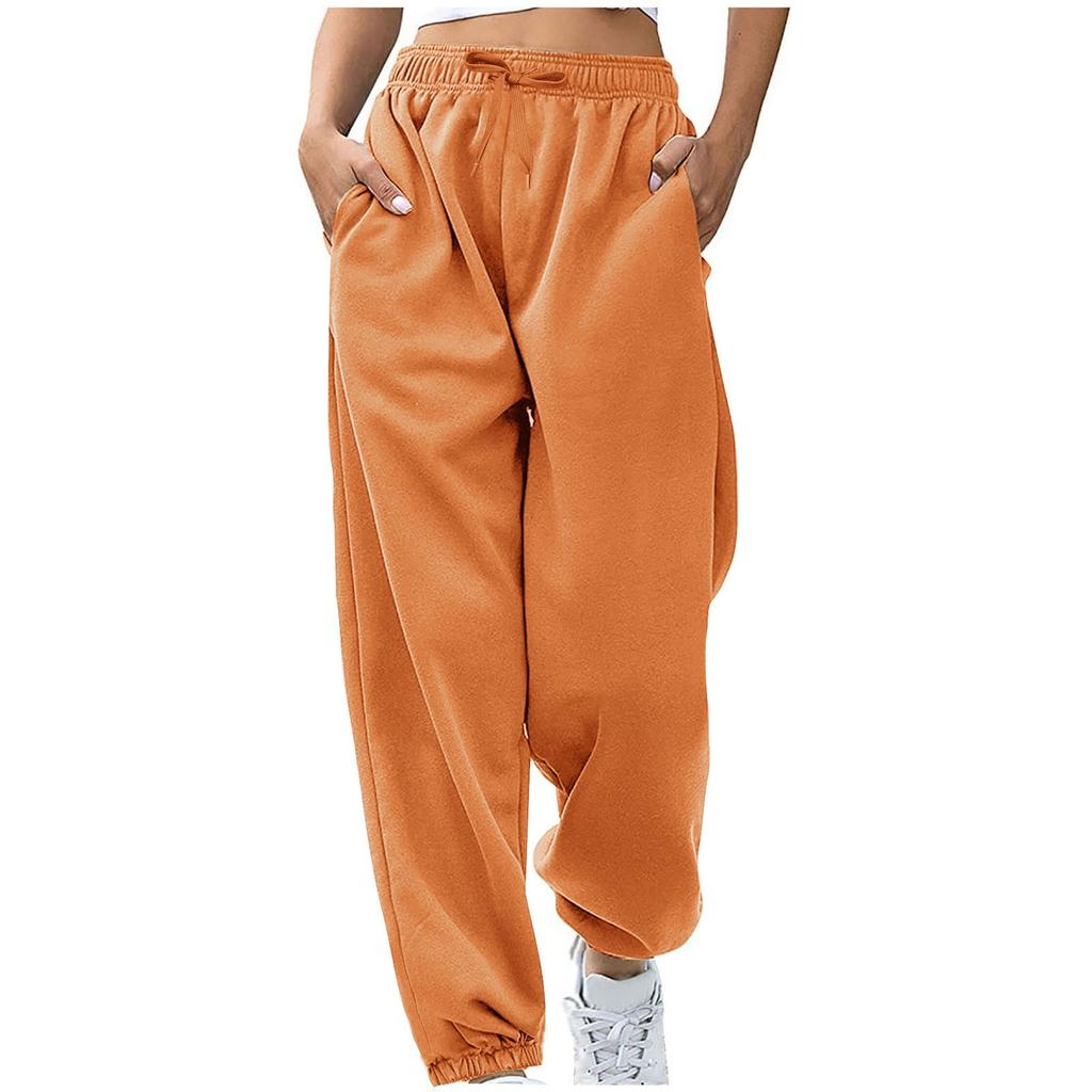 Women's Casual Pants High-waisted Belted Jogging Pants With Pockets