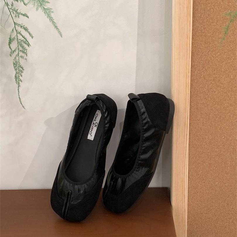 Flat-bottomed split-toed pig's trotters single shoes women's shoes 2025 new spring horseshoe thumb pig's feet shallow beanie shoes