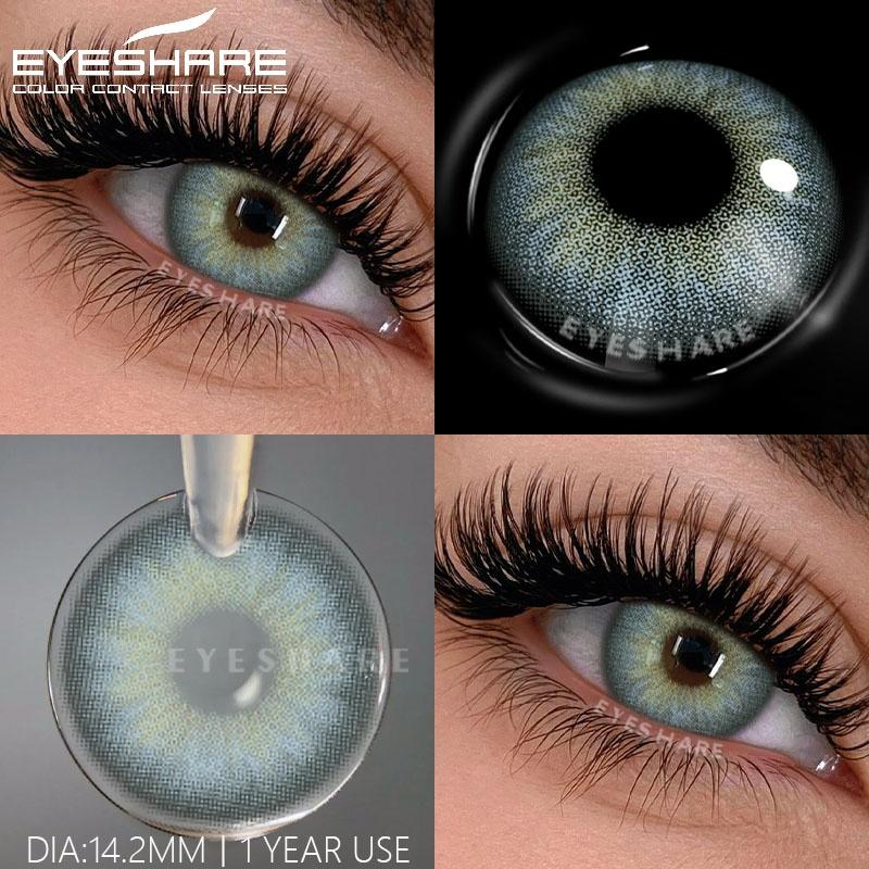 2Pcs Blue Colored Contact Lenses for Eyes Brown Soft Lenses Beauty Lenses for Eye Cosmetics Green Color Contacts Yearly