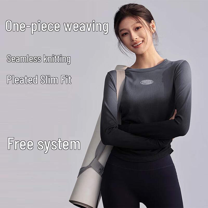 

Women s Seamless Gradient Long Sleeve Sports Top XL