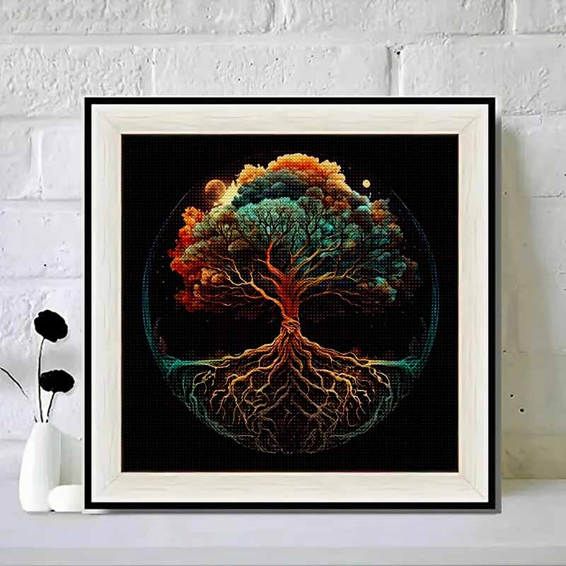 New Arrival 5D DIY Full Circle Diamond Painting "Round Tree Roots" Embroidery Cross Stitch Home Decor Gift