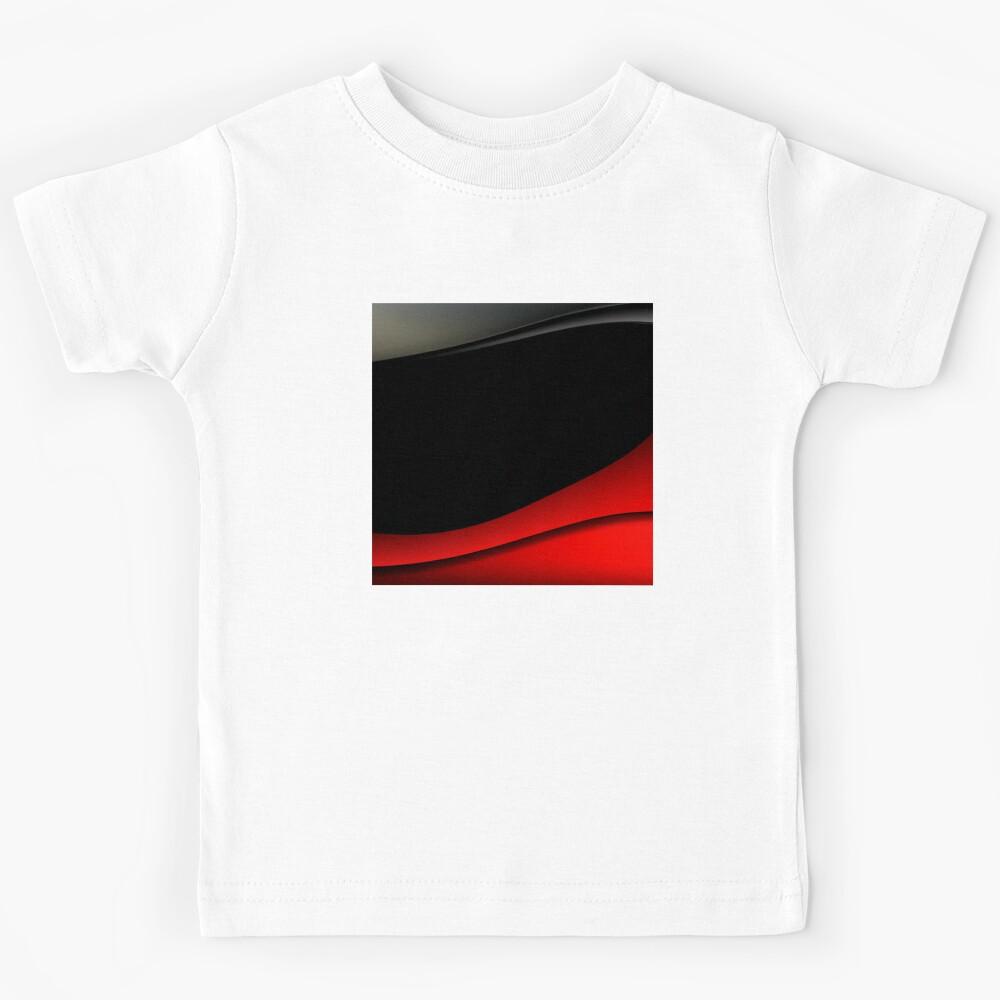 Minimalist Red and Black Wavy Background Kids T-Shirt 110