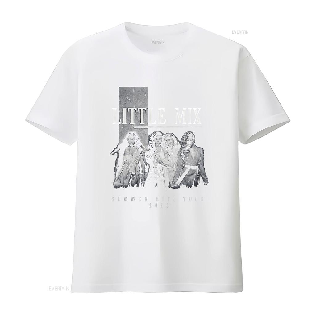 T-shirt Little Mix Taglia Piccola Unisex Cotone Nero Tour Concerto Musica Pop 2018 Top Vintage Per Uso Quotidiano Alla Moda