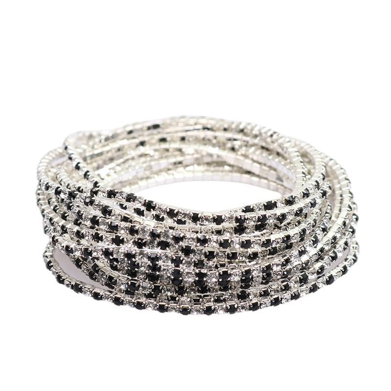 European & American Style Colorful Zircon Diamond Elastic Tennis Bracelet