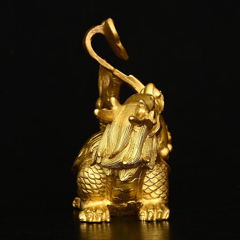 Brass Mythical Creature Ruyi Home Office Decoration Exquisitely Crafted Bronze Xuanwu Ornament