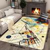 Flannel Printed Abstract Art Rug Modern Geometric Design Soft Fleece Floor Mat Living Room Carpet Contemporary Home Decor Unique