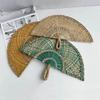 Semicircular Grass Woven Fan Seaweed Cooling Fan Natural Handheld Fan  Summer