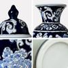 Chinese Style Blue and White Porcelain Hand-painted Vase for Living Room or Entryway Decor
