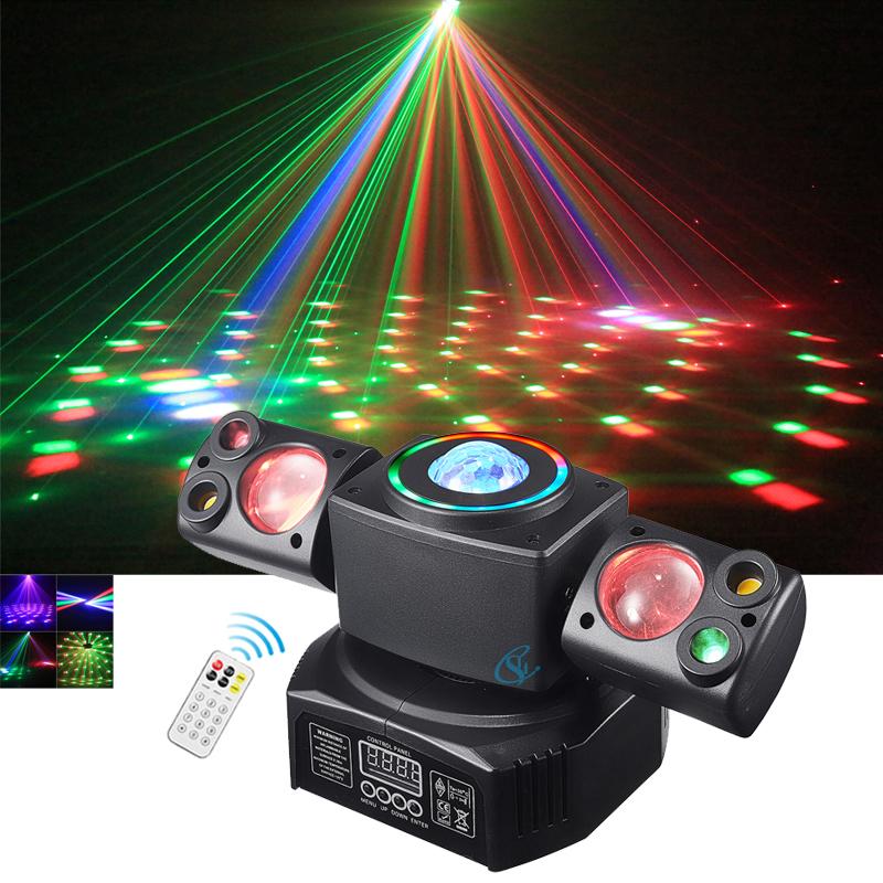 LED 60W Two-armed Stage Light RGBW 4IN1 Full Color Beam Rotating Moving Head Light DMX Remote Control for DJ Disco Party