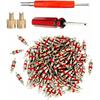 Valve Core Remover with 100 Pcs Car Truck Replacement TPMS Nickel Plated Tire Tyre Valve Stem Core Dual Single Head Valve Core Remover Tire Repair