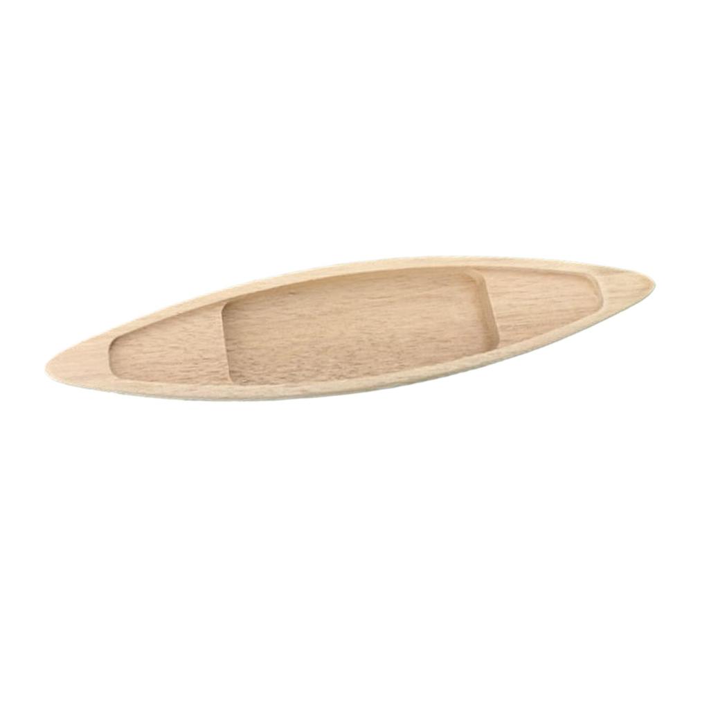 Wooden Fishing Boat Model Toy Decoration Unfinished Bookcase Decor Ornaments Craft for