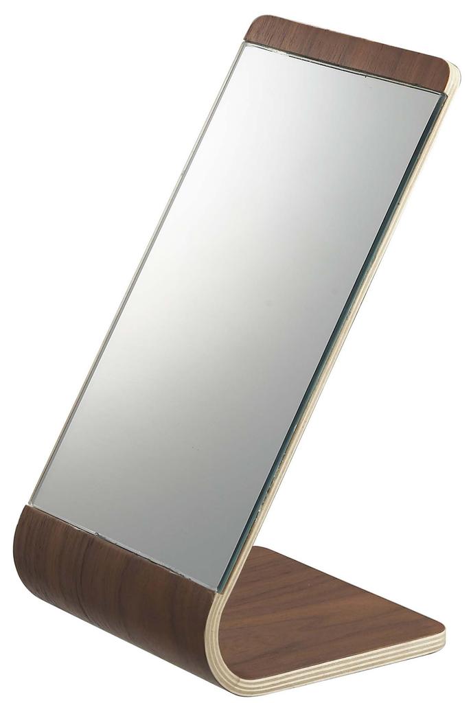 Yamazaki Jitsugyo Stand Mirror Brown Approximately W13 x D12 x RIN RIN Tabletop Mirror Wooden 6737 (Yamazaki) H23.3cm