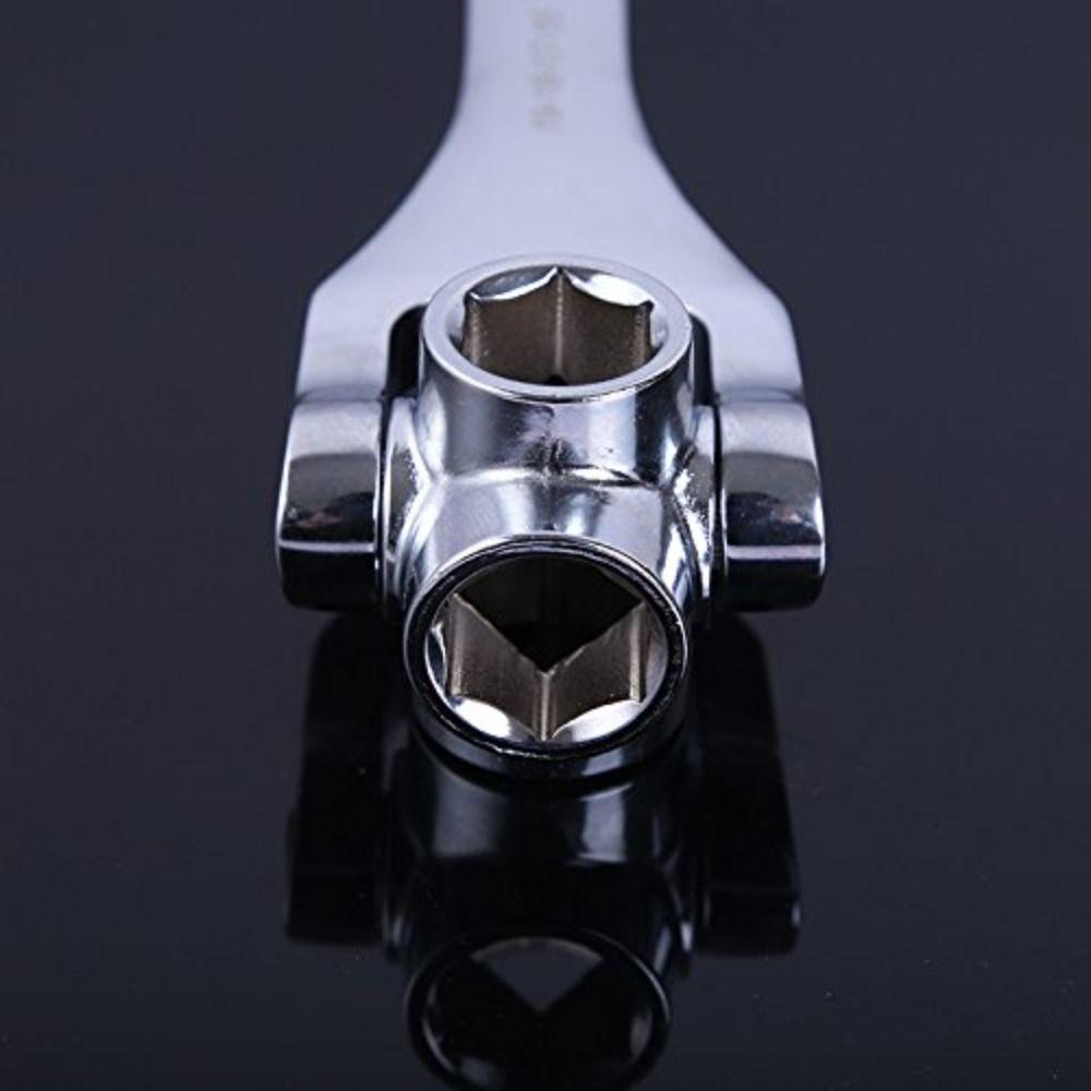 Metric 12-19mm Socket Wrench 360 Degree Rotating Head Flexible Dog Bone  for Home and Car Repair