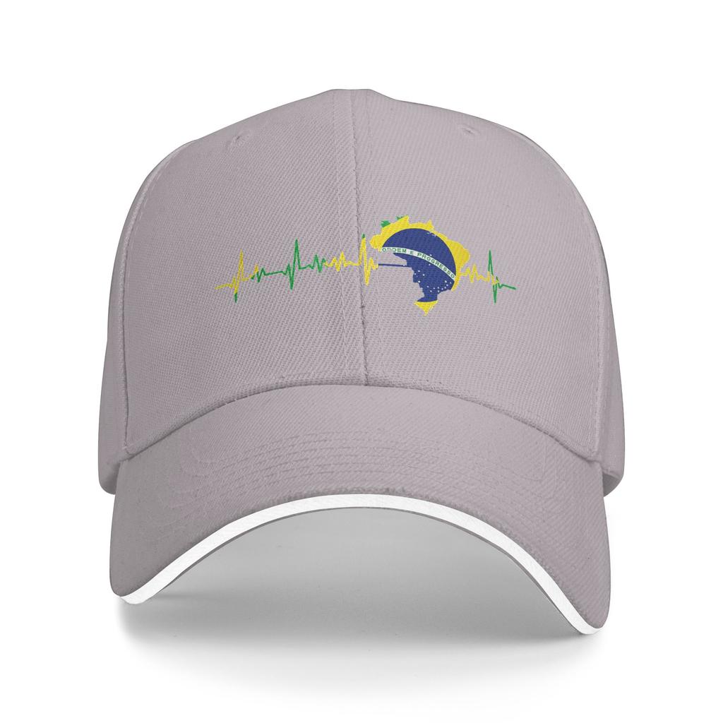 Unisex Brazil Flag Heartbeat Outdoor Hat Spring  Adjustable Cap New Baseball Cap Snapback Sunshade