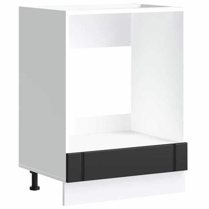 VidaXL Oven Cabinet Lucca Black Engineered Wood, Oven Unit, Kitchen Oven Cabinet, Oven Base Unit, Unit 853758