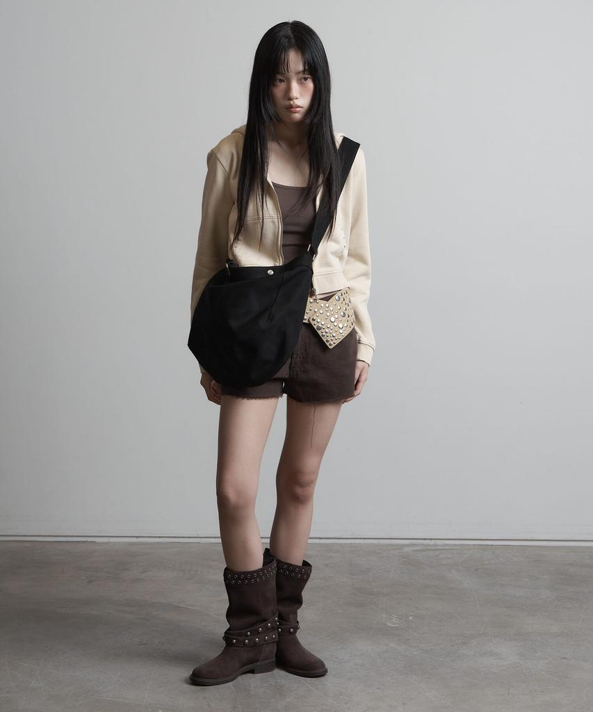 Peanut Loop Spiral Canvas Cross Bag Black