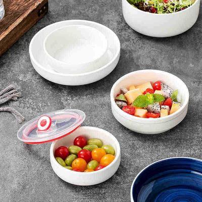 Ins Style Ceramic Bowl with Lid for Steamed Egg, Rice, and Vegetables