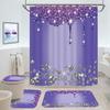 4Pcs Sparkling Diamond Shower Curtain Set, Shiny Bathroom Trim, Carpet And Toilet Seat,Burgundy Luxury Textured Colorful