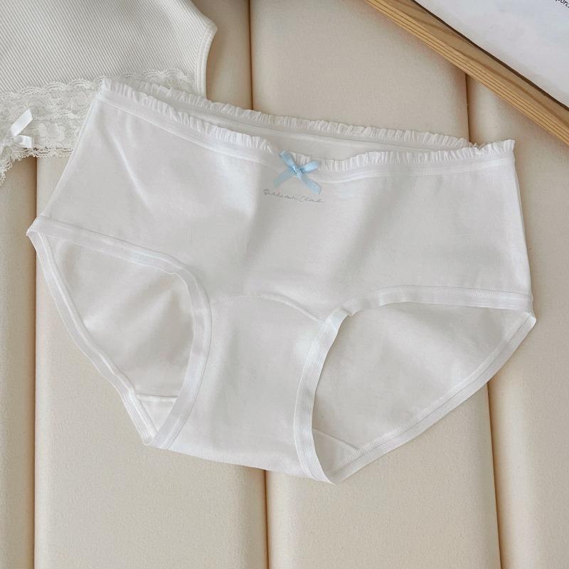 Ropa interior de algodón para bebé, antibacteriana, de clase A, pequeña, fresca, de algodón puro, sin rastro, para las cuatro estaciones, fina, de cintura media, para mujer.