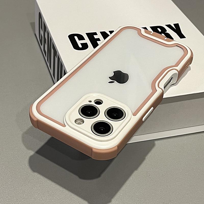 Heavy Duty Hybrid Bumper Armor Clear Case for iPhone 16 15 14 Plus 13 12 11 Pro Max Shockproof Hit Color Durable Cover