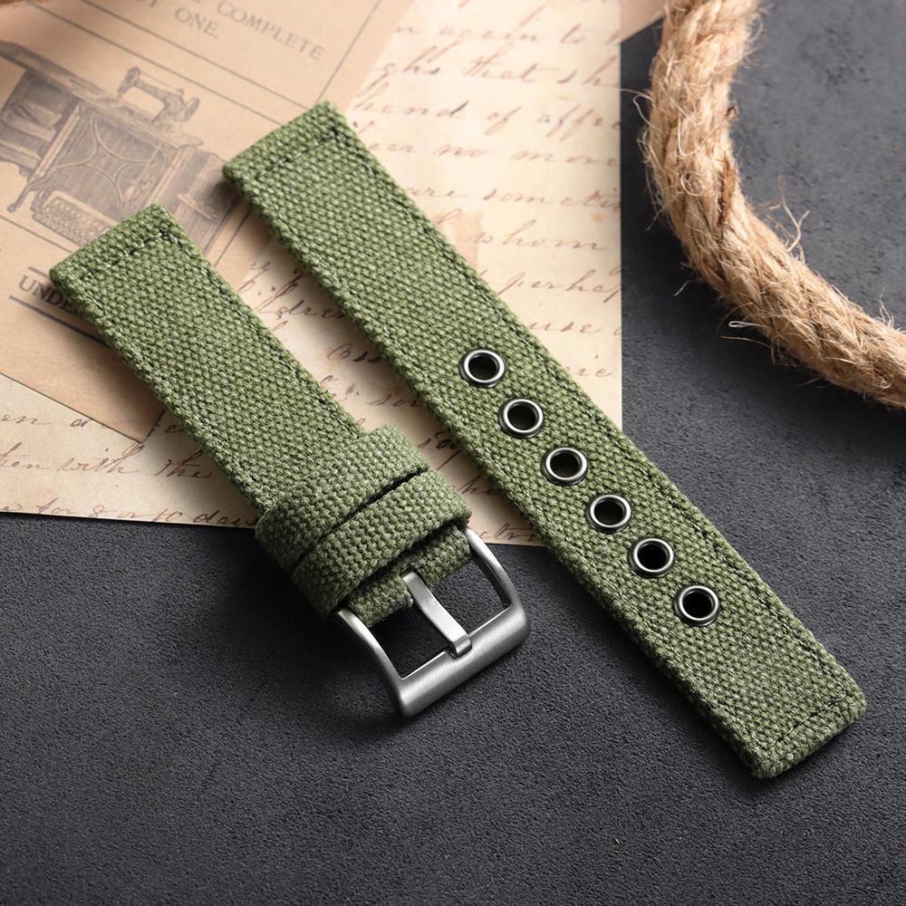 Canvas Nylon Uhrenarmband für Seiko Armbänder für Omega Militär Sport Armband Atmungsaktiv Wasserdicht 20mm 22mm 24mm Uhrenarmband