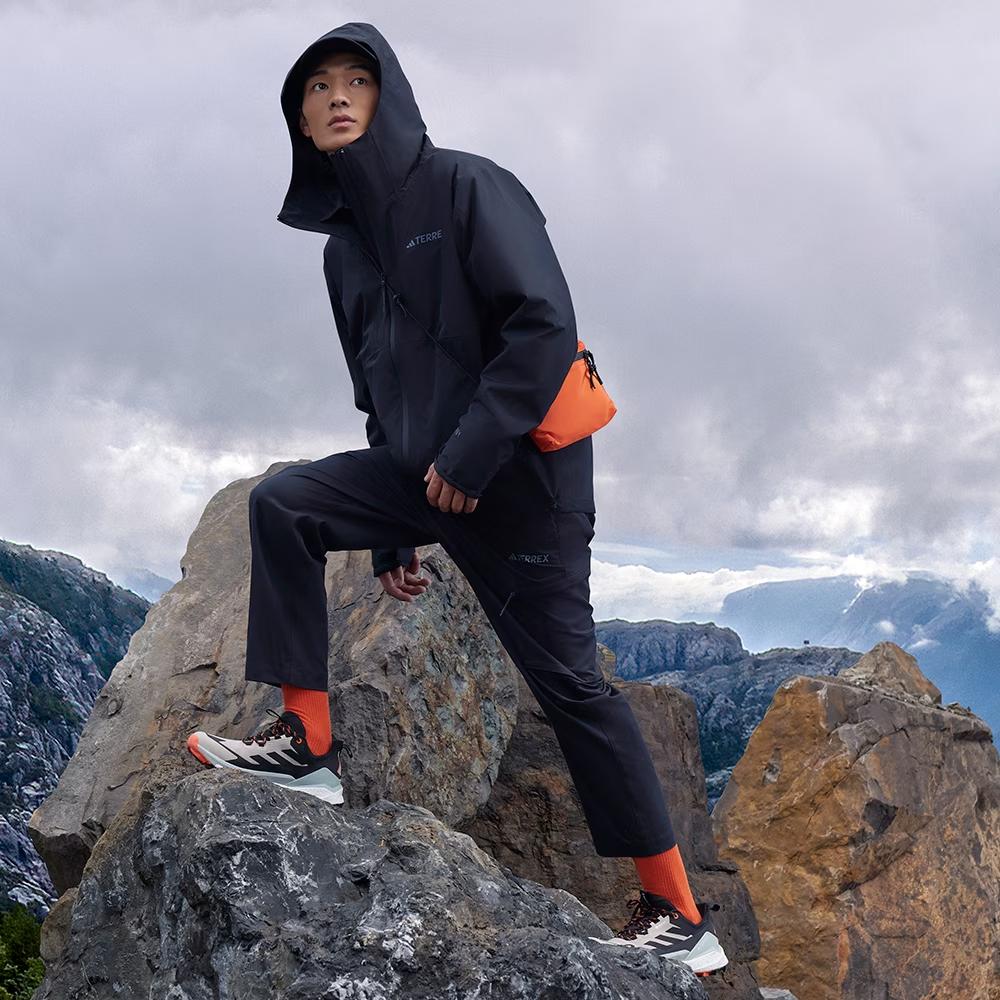 adidas Outdoor Waterproof Windproof Hooded Jacket Black Men's Outdoor Jacket IL8910