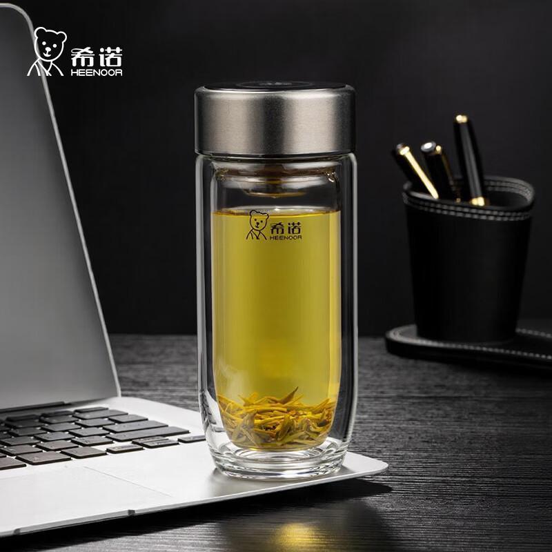 Xinuo Double-Wall Glass Tea & Water Bottle