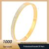 Korean Style Women's Stainless Steel Bracelet with Diamond Buckle – Elegant Titanium Steel Jewelry