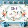 First Birthday Backdrop Pastel Color Scheme Event Display Silly Goose Banner Silly Goose Theme Celebration Backdrop For Family