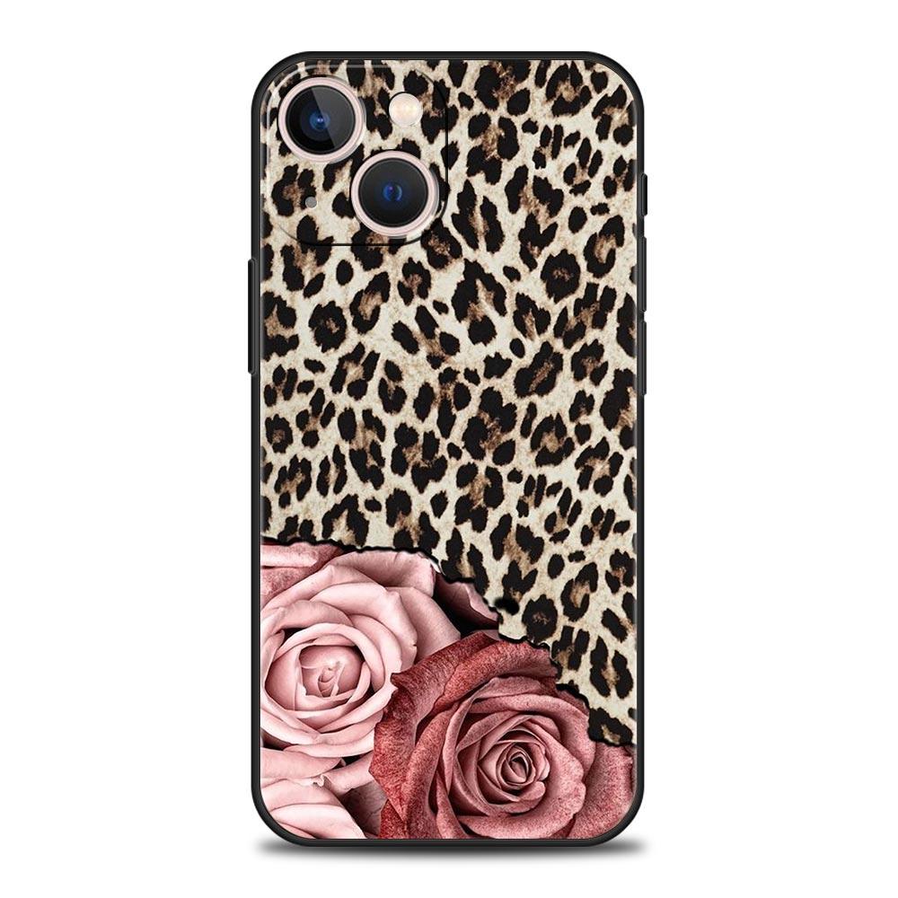 Modny tygrysi leopardzi wzór kwiatowy na iPhone 11 12 13 15 14 Pro Max etui na telefon X XR XS 7 8 Plus SE 2020 luksusowy pokrowiec Funda