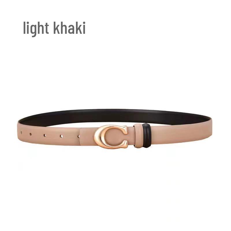 Damen 2,5 cm breiter C-Schnallen Ledergürtel - Vielseitiges Taillen-formendes Accessoire für Kleider und Jeans